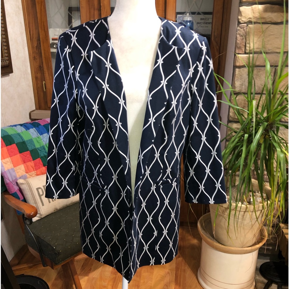 TALBOTS STRETCH SIZE 16 FULLY LINED OPEN FRONT 3/4 SLEEVE DRESS JACKET